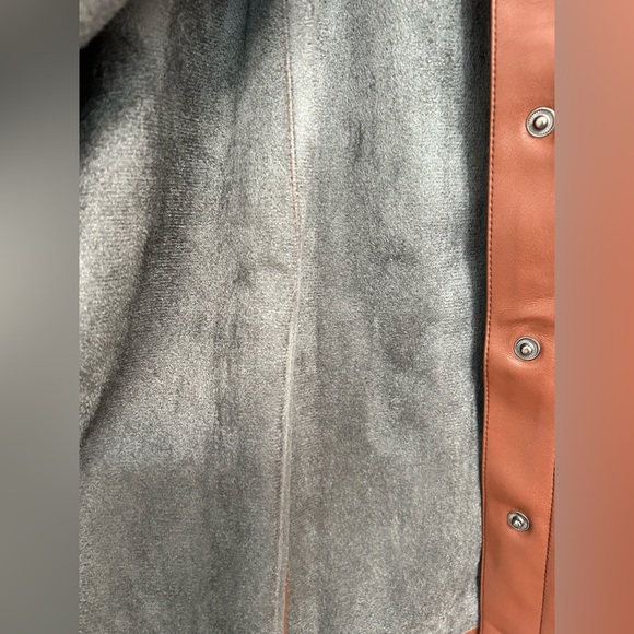 BB Dakota by Steve Madden Lima Faux Leather Mini Shirt Dress Cognac Size XL NWT - Picture 6 of 8